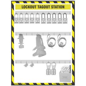 KRM LOTO - LOCKOUT TAGOUT SHADOW CENTER STATION WITH MATERIAL