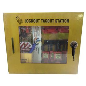 KRM LOTO –OSHA GROUP LOCKOUT TAGOUT ELECTRICAL STATION  KIT-YELLOW-7008