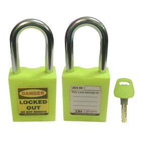 KRM LOTO - OSHA SAFETY LOCK TAG PADLOCK - METAL SHACKLE WITH DIFFER KEY - GREEN