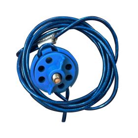 KRM LOTO - ROUND MULTIPURPOSE CABLE LOCKOUT 6H BLUE (with 2mtr. cable & with loop)