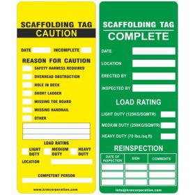 25pcs - KRM LOTO - REASON FOR CAUTION - SCAFFOLD TAG