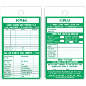 25pcs - KRM LOTO - SAFETY CHECKLIST - SCAFFOLD INSPECTION TAG