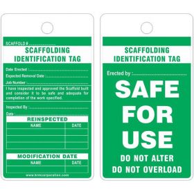 25pcs - KRM LOTO - SAFE FOR USE - SCAFFOLDING IDENTIFICATION TAG