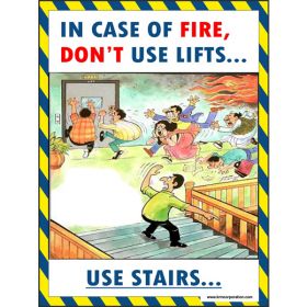 5pcs KRM LOTO - IN CASE OF FIRE DOT'T USE LIFT SAFETY POSTER (ACP SHEET) 4ft X 3ft 