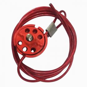 KRM LOTO - ROUND MULTIPURPOSE CABLE LOCKOUT 6H RED (WITH 2MTR. CABLE & WITH LOOP) 