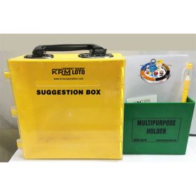 KRM LOTO – MULTIPURPOSE (ABS + POLYCARBONATE) SUGGESTION BOX WITH ABS POCKET - YELLOW