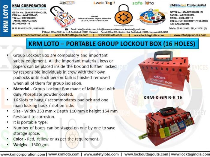 Portable Group Lockout Box (16 Holes)